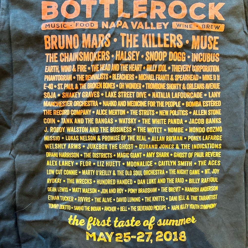 Bottlerock festival T shirt